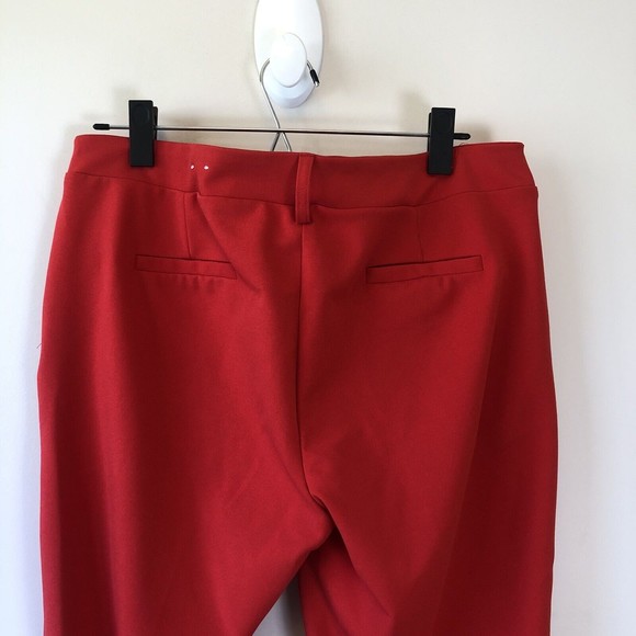 Jules & Leopold Red Trousers Cropped Stretch Pull On Casual Pants Size Large - Picture 8 of 10